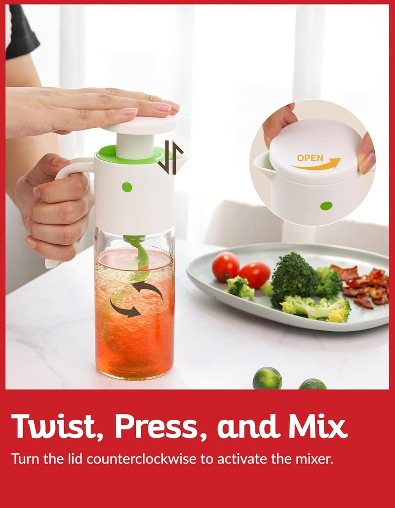 Boxiki Kitchen Salad Dressing Mixer Bottle – Leakproof Glass Shaker with Measurements | Easy Blend Oil & Vinegar Dispenser for Healthy Homemade Sauces, Marinades & Vinaigrettes - Image 3